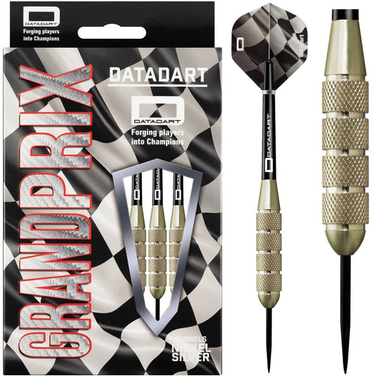 Datadart Grand Prix Darts - Steel Tip Nickel Silver - Knurled - 26g 26g