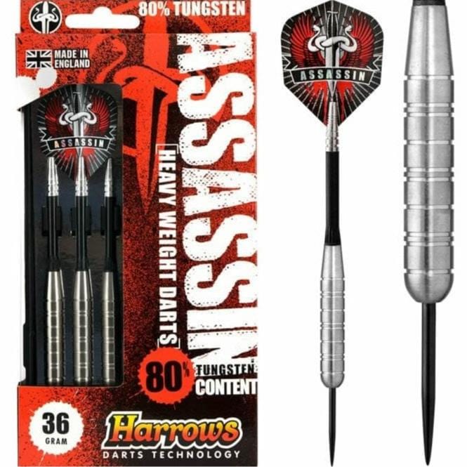 Harrows Assassin Darts - Steel Tip - Heavy - Ringed - 36g 36gPERS