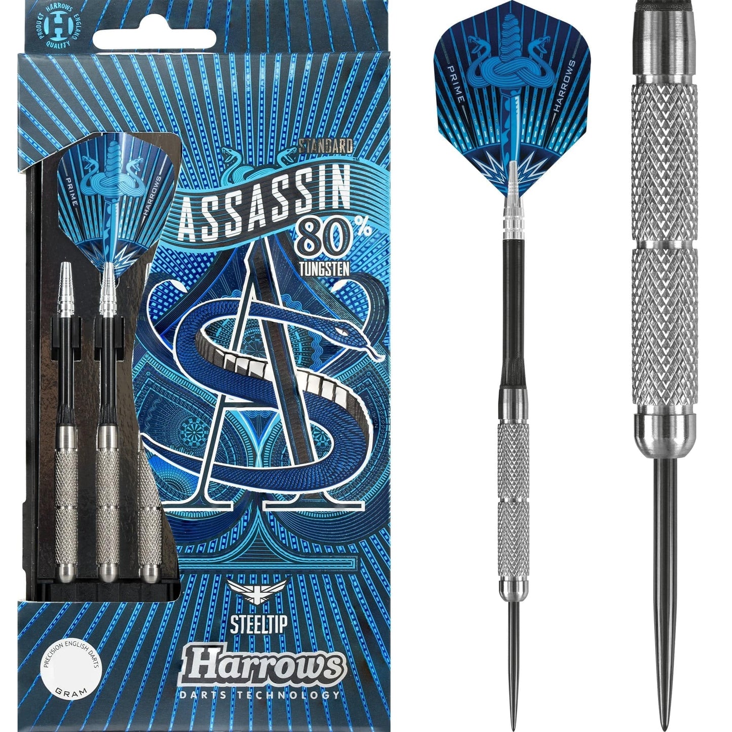 Harrows Assassin Darts - Steel Tip - Std - Knurled - 19g 19gPERS