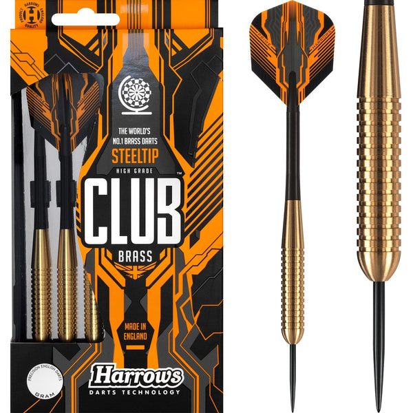 Harrows Club Brass Darts - Steel Tip - Solid Precision Brass - S04 - 21g