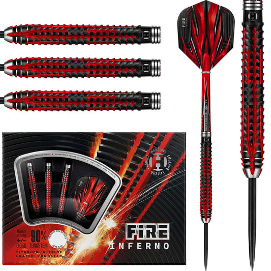 Harrows Fire Inferno Darts - Steel Tip - Black & Red 21g
