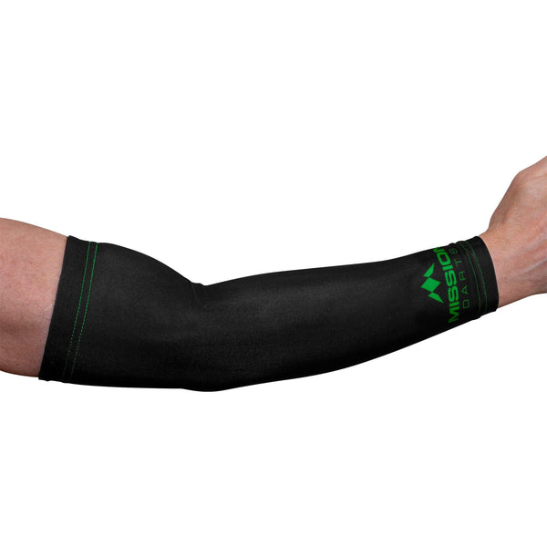 *Mission Darts REACH Arm Sleeves (Pair) - Logo - Black & Green