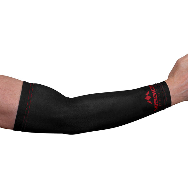 *Mission Darts REACH Arm Sleeves (Pair) - Logo - Black & Red