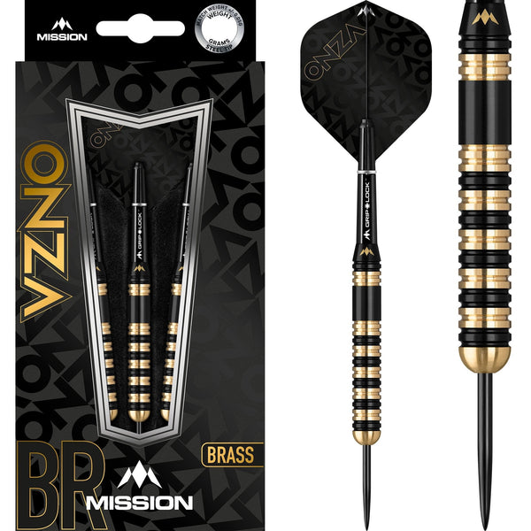 Mission Onza Darts - Steel Tip Brass - M3 - Black & Gold
