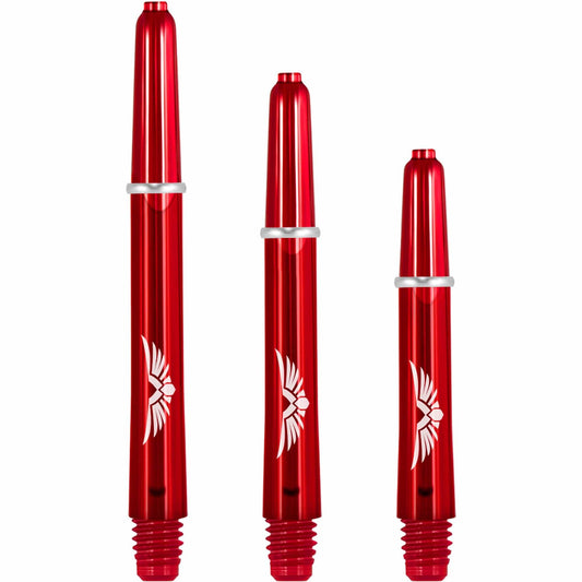 Shot Eagle Claw Dart Shafts - with Machined Rings - Strong Polycarbonate Stems - Red