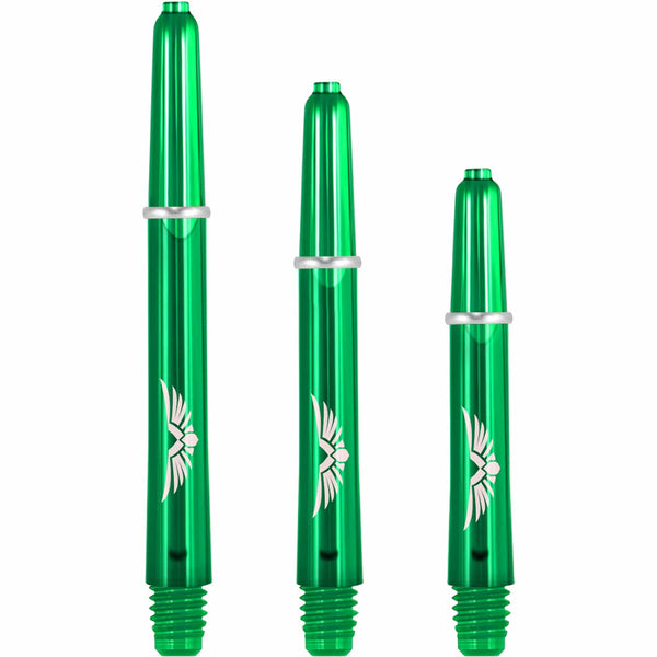 *Shot Eagle Claw Dart Shafts - with Machined Rings - Strong Polycarbonate Stems - Green