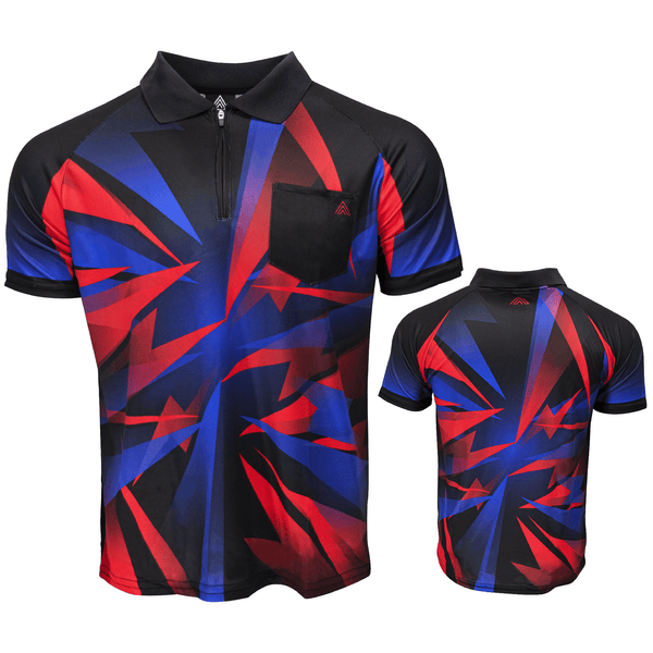 *Arraz Shard Dart Shirt - with Pocket - Black & Blue - Red