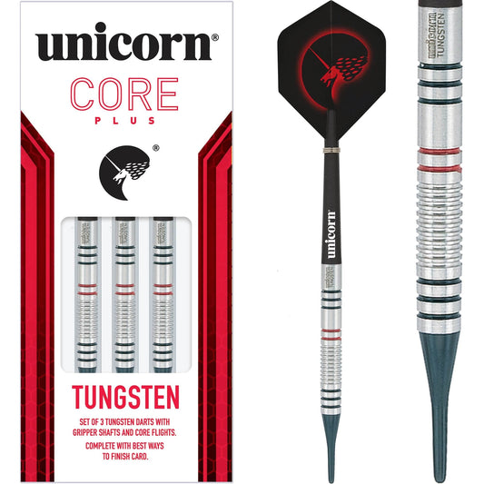 Unicorn Core Plus Tungsten Darts - Soft Tip - Front Grip