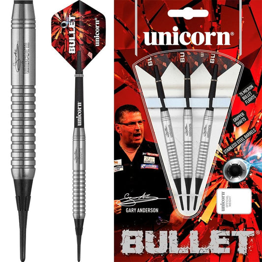 Unicorn Bullet Darts - Soft Tip Stainless Steel - GA2 - Gary Anderson