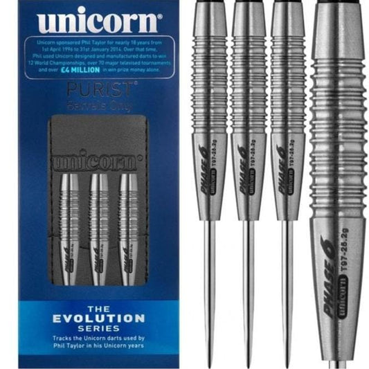 Unicorn Evolution Darts - Steel Tip - Phase 6 Purist - 25g