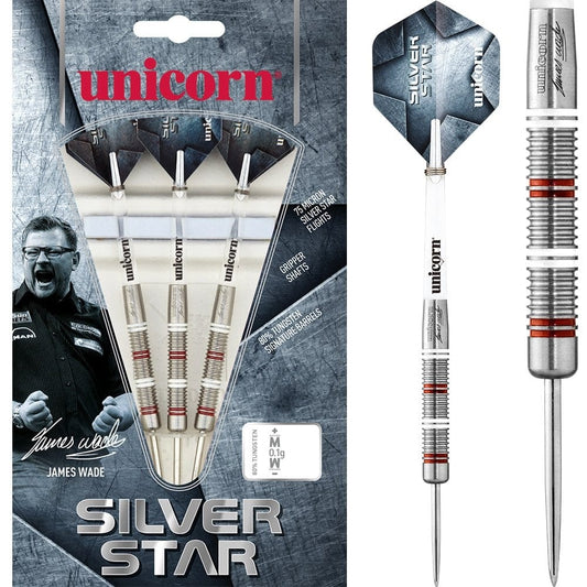 Unicorn Silver Star Darts - Steel Tip - James Wade