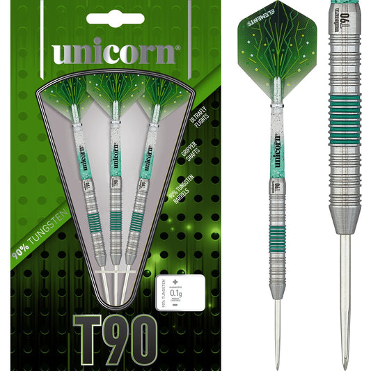 Unicorn T90 Darts - Steel Tip - Core XL - S2 - Green 20g