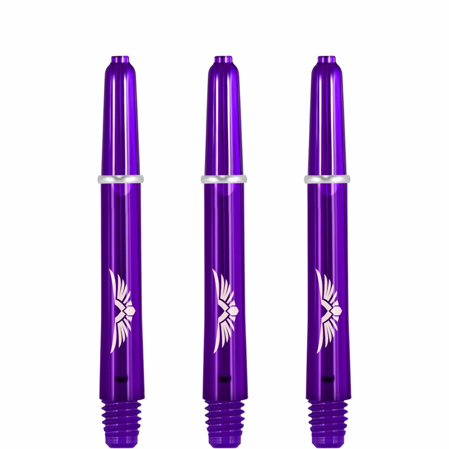 Shot Eagle Claw Dart Shafts - with Machined Rings - Strong Polycarbonate Stems - Purple Tweenie