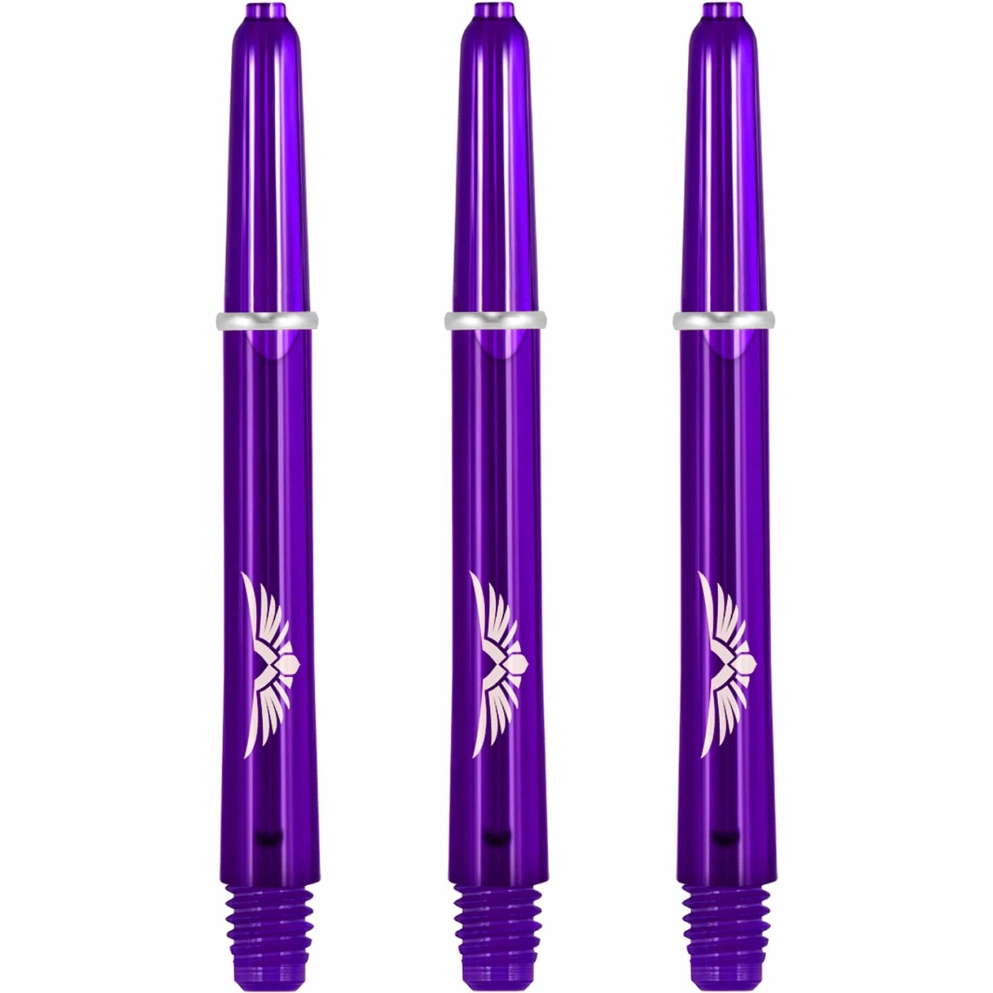 Shot Eagle Claw Dart Shafts - with Machined Rings - Strong Polycarbonate Stems - Purple Medium