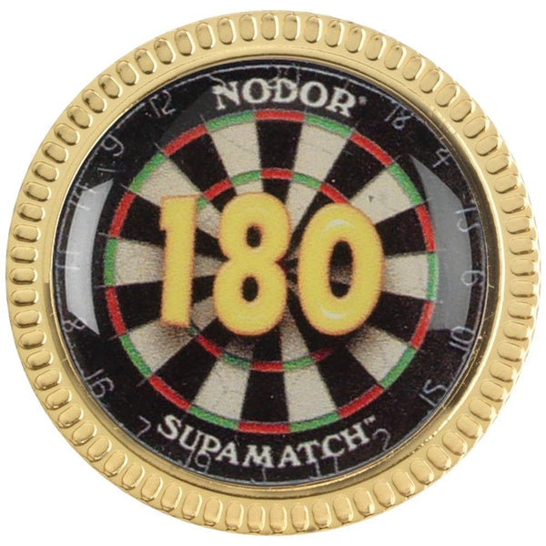 Metal Round Badge - with 180 Dartboard Insert - 180 Badge
