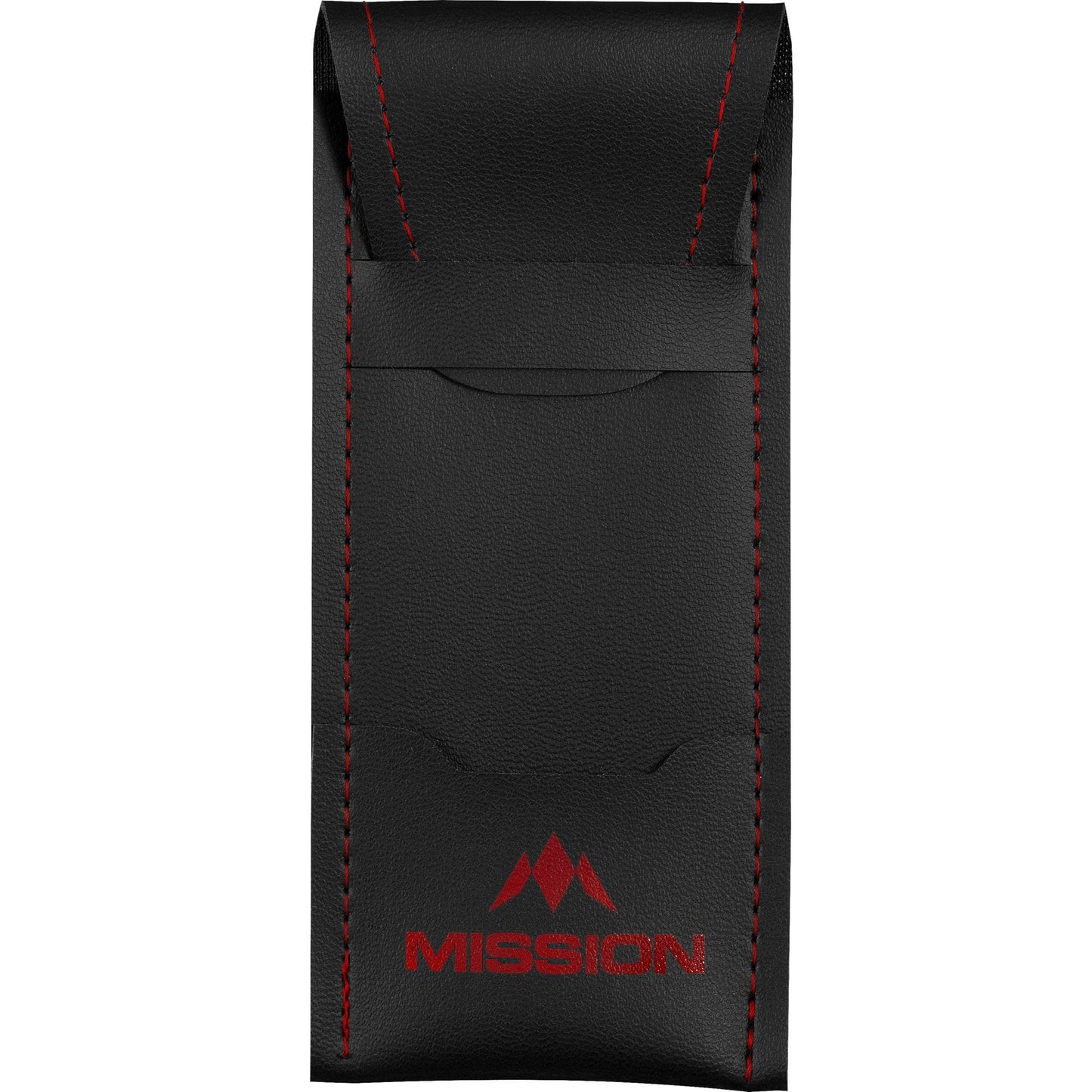 Mission Sport 8 Darts Case - Black Bar Wallet with Trim Red