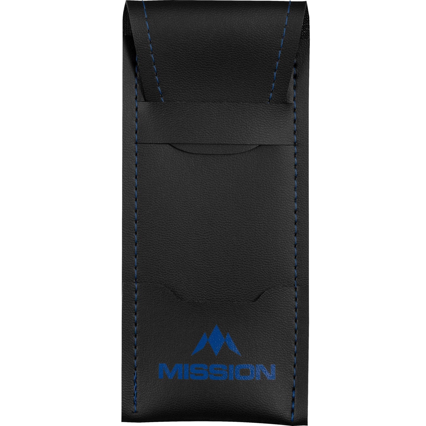Mission Sport 8 Darts Case - Black Bar Wallet with Trim Blue