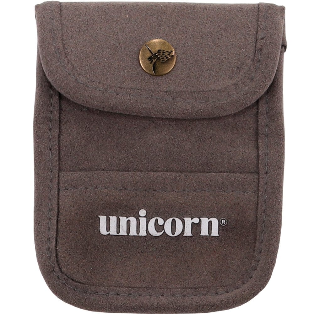 Unicorn Accessory Pouch Case - Push Button - Flocked Leather - Grey