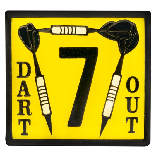 *Designa Darts Pin Badges - Enamel Pin Badge - 7 Dart Out - Square