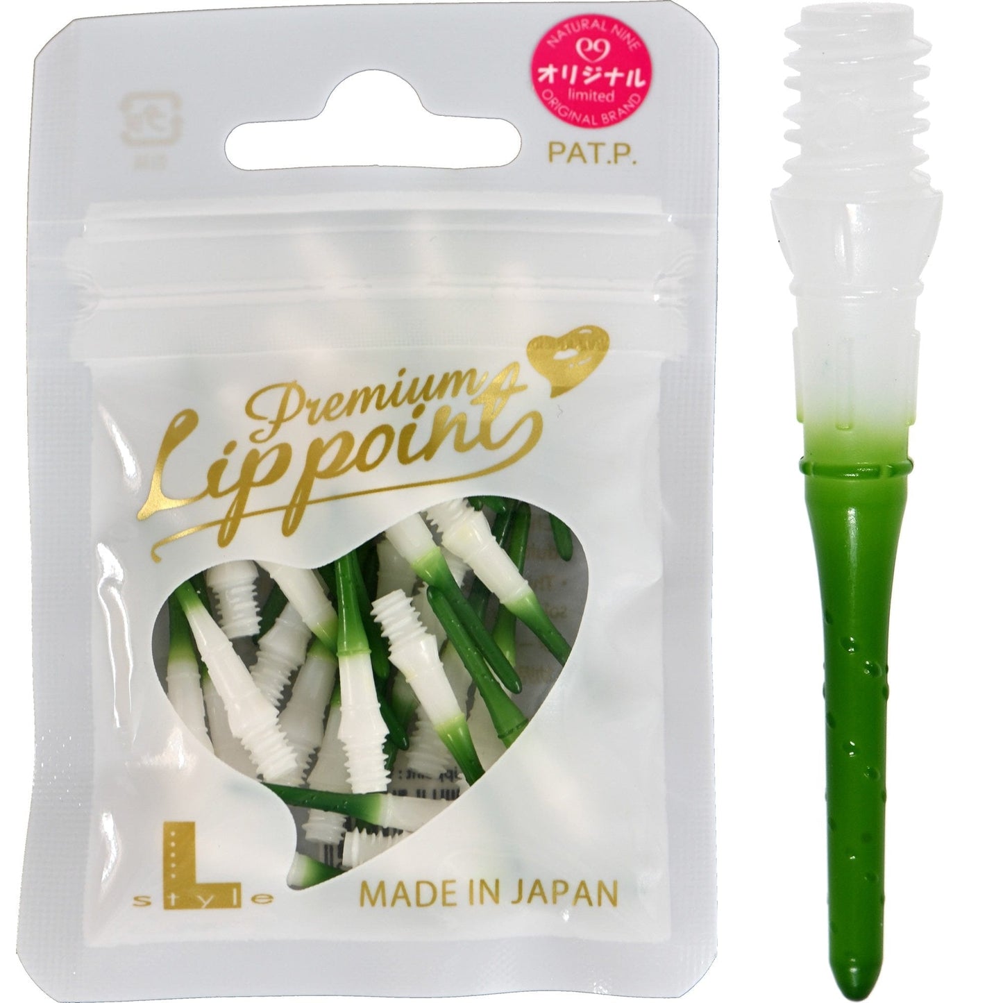 L-Style N9 - Lip Points Two Tone - Spare Tips - 2ba - Pack 30 Green