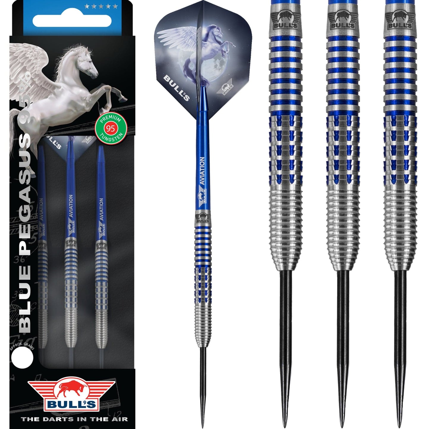 Bulls Blue Pegasus Darts - Steel Tip - 95% - Style A