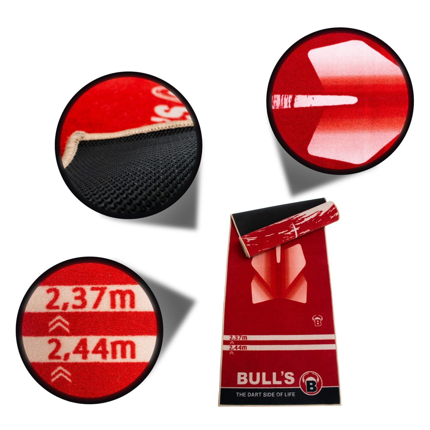 BULL'S Carpet Darts Mat 180 - Red