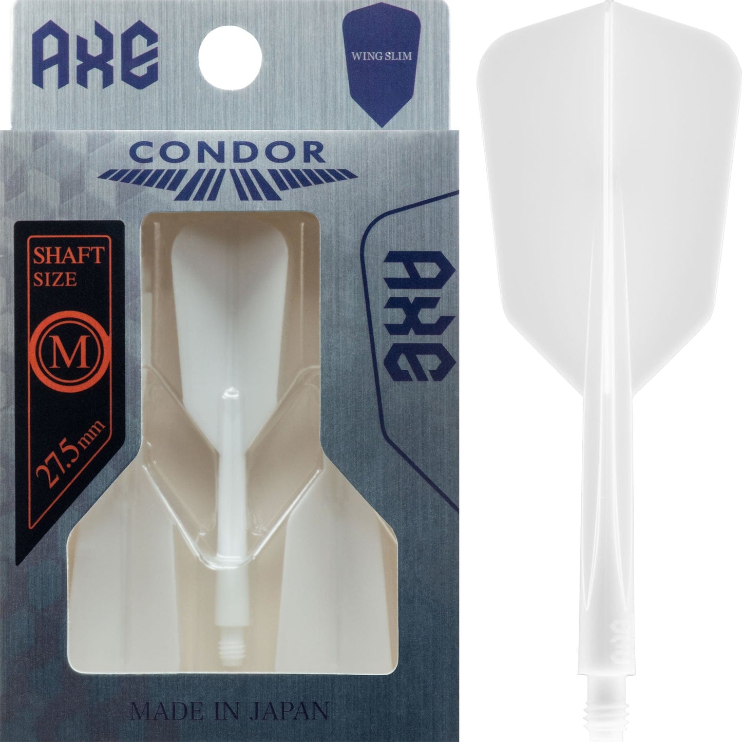 Condor AXE Dart Flights - Slim - Wing - White Medium