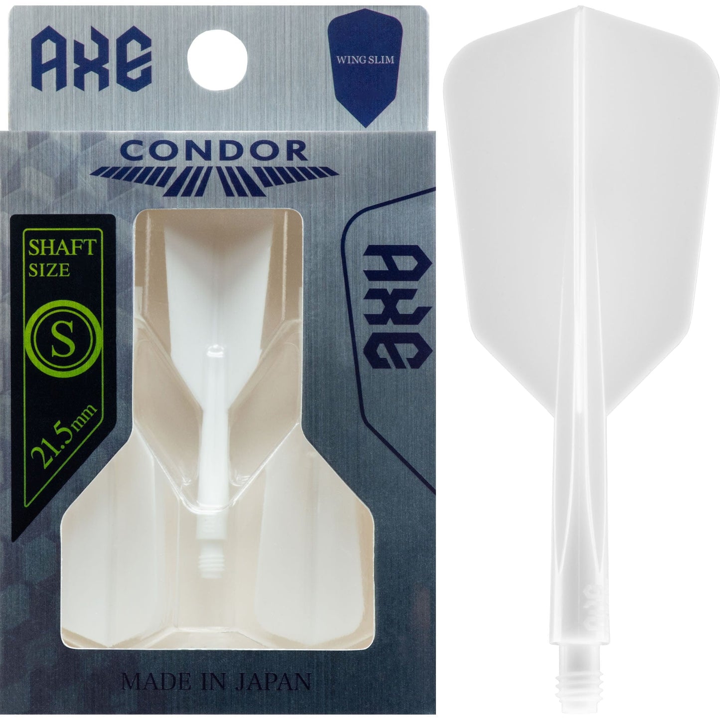 Condor AXE Dart Flights - Slim - Wing - White Short