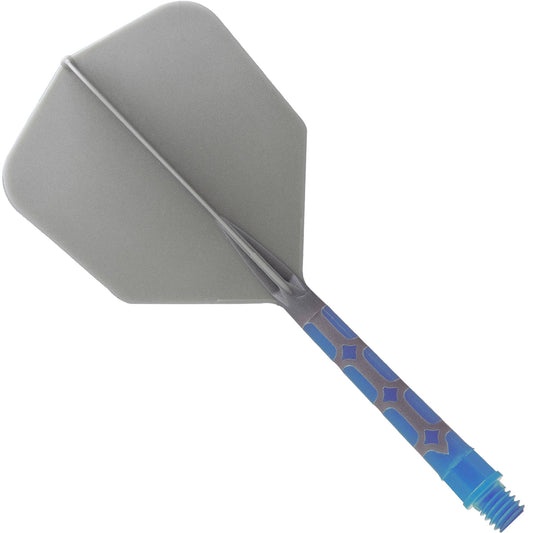 Cuesoul Rost T19 Integrated Dart Shaft and Flights - Big Wing - Sky Blue with Grey Flight Long