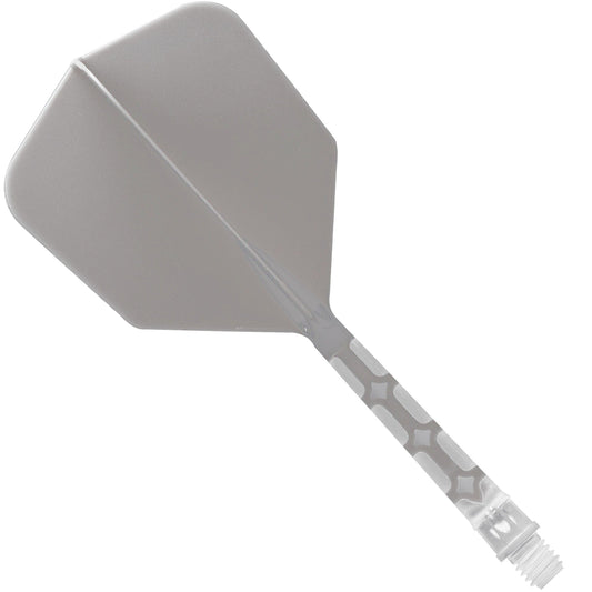 Cuesoul Rost T19 Integrated Dart Shaft and Flights - Big Wing - Clear with Grey Flight Long
