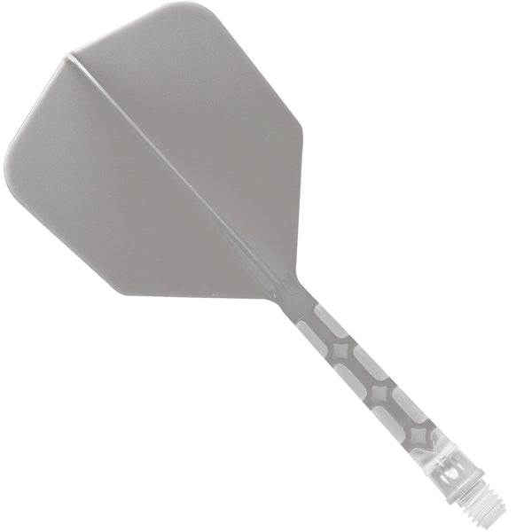 Cuesoul Rost T19 Integrated Dart Shaft and Flights - Big Wing - Clear with Grey Flight