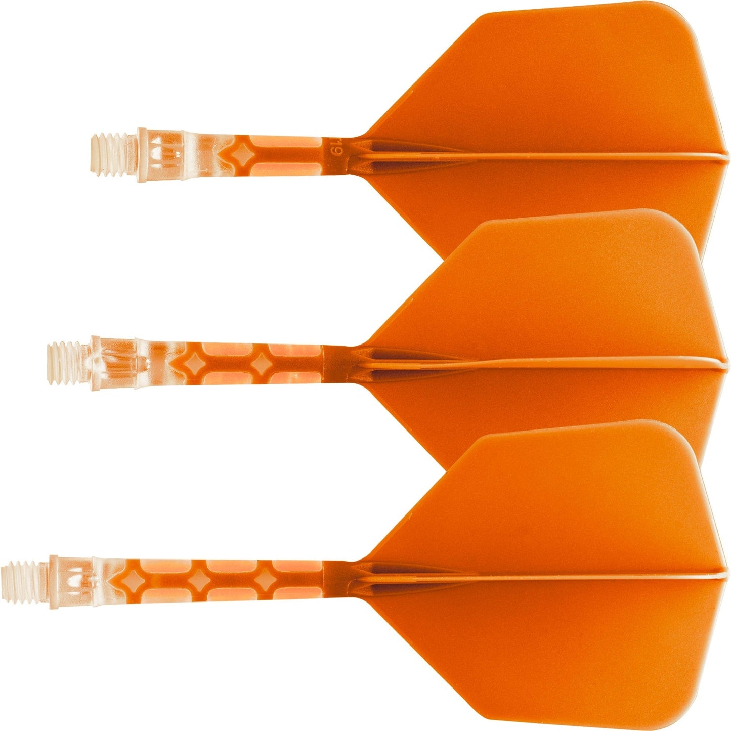 Cuesoul Rost T19 Integrated Dart Shaft and Flights - Big Wing - Clear with Orange Flight