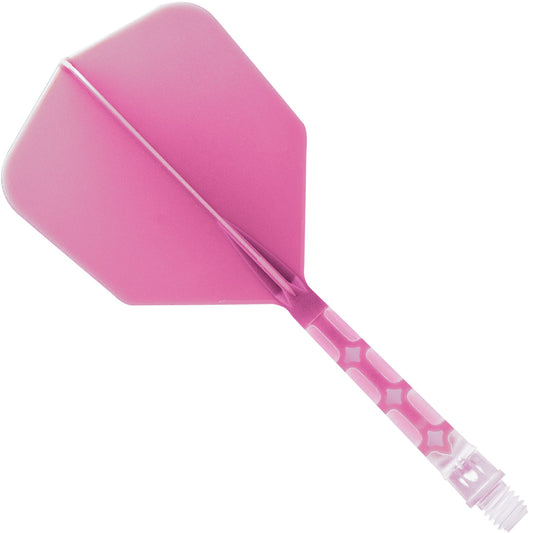 Cuesoul Rost T19 Integrated Dart Shaft and Flights - Big Wing - Clear with Pink Flight Long