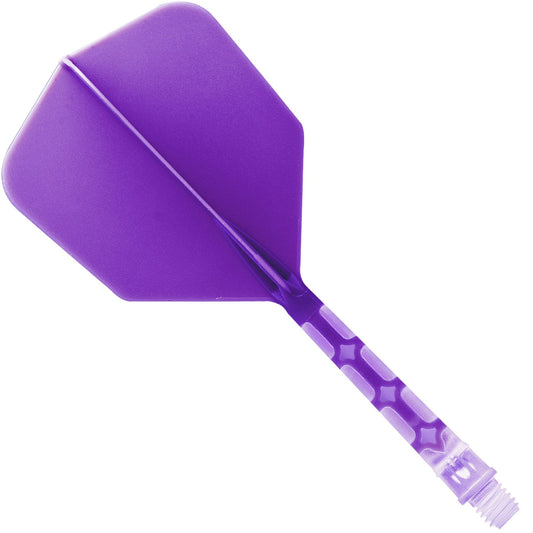 Cuesoul Rost T19 Integrated Dart Shaft and Flights - Big Wing - Clear with Purple Flight Long