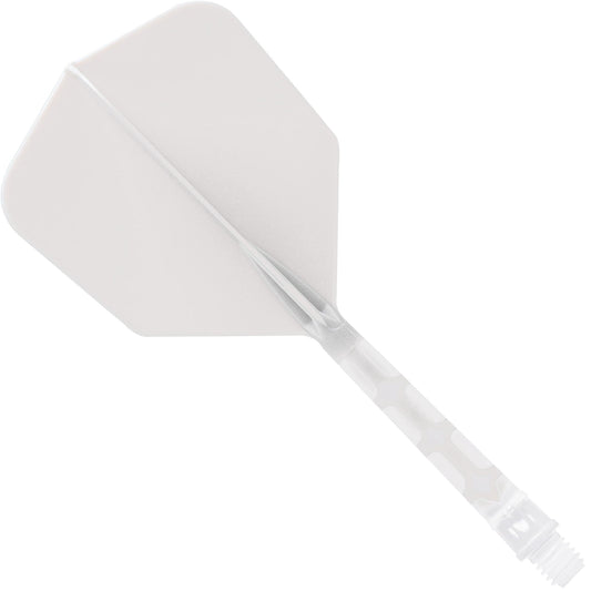 Cuesoul Rost T19 Integrated Dart Shaft and Flights - Big Wing - Clear with White Flight Long