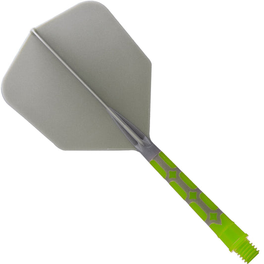 Cuesoul Rost T19 Integrated Dart Shaft and Flights - Big Wing - Lime Green with Grey Flight Long