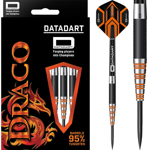 Datadart Draco Darts - Steel Tip - 95% - Black PVD - Orange