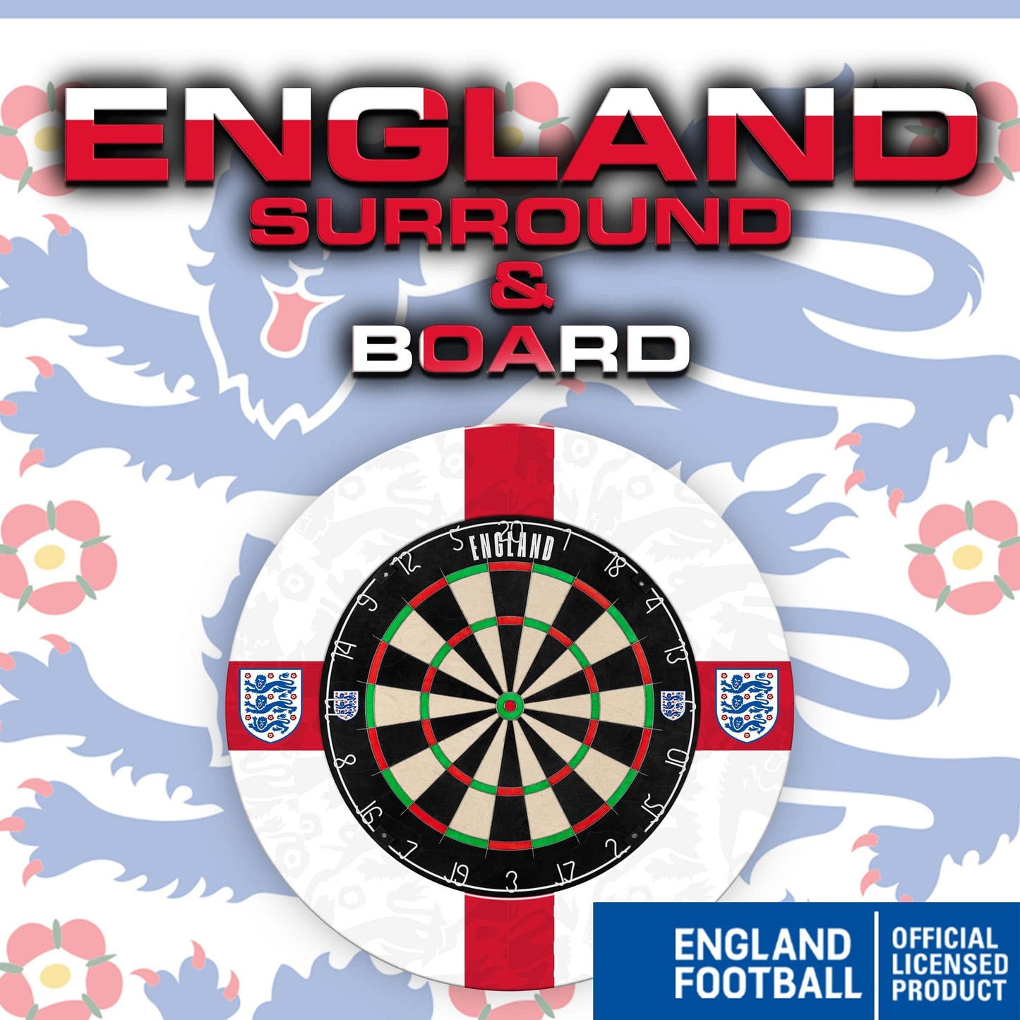 England Printed Dartboard & Printed Surround - St George