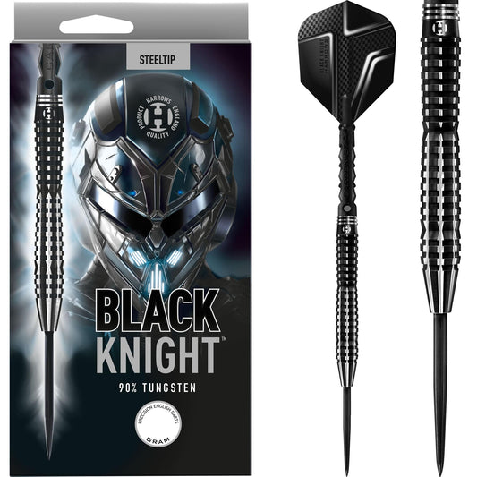 Harrows Black Knight Darts - Steel Tip - Black & Silver 21g