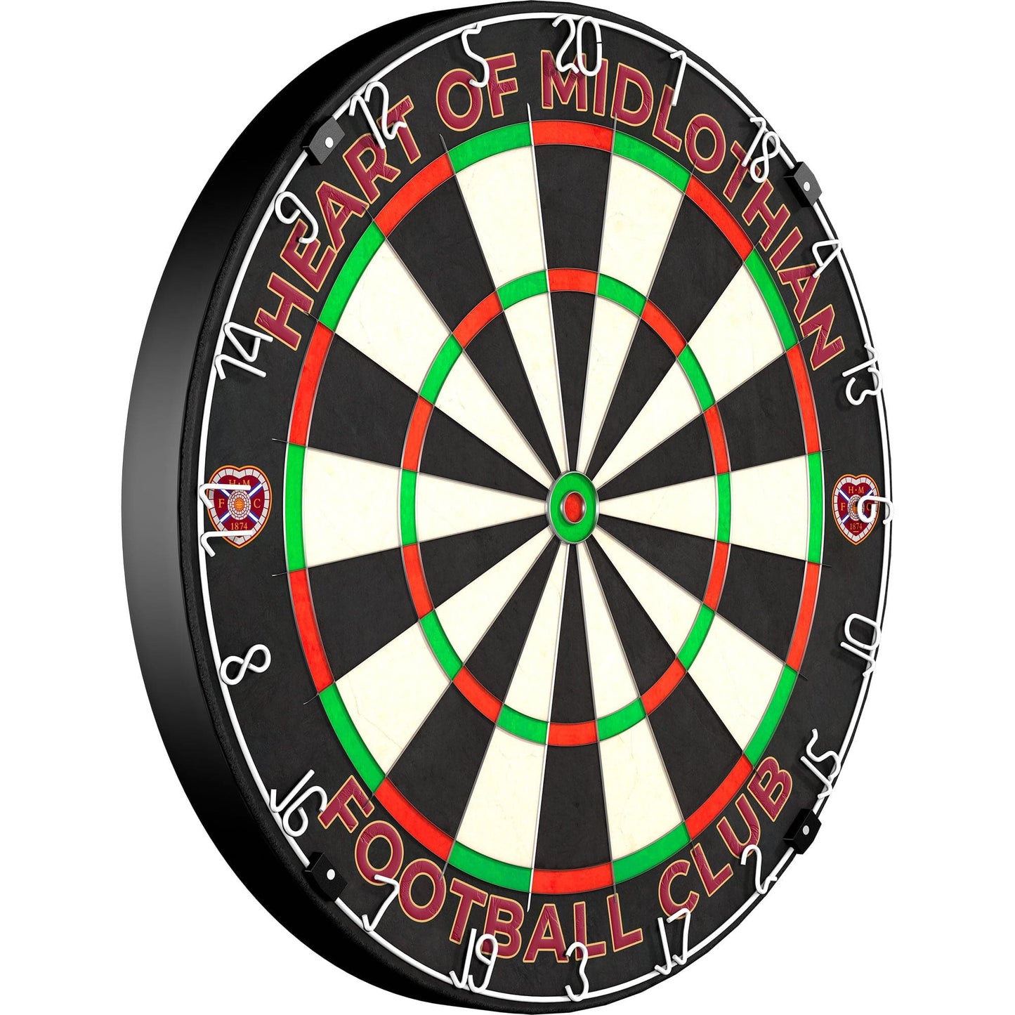Heart of Midlothian FC - Official Licensed - Hearts - Professional Dartboard - Crest and Wordmark