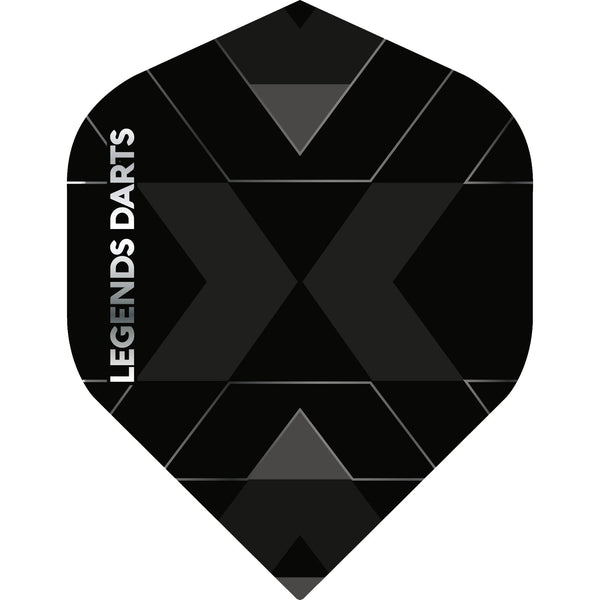 Legend Darts - Pro Series - Dart Flights - 100 Micron - Std - No2 - Black and Grey
