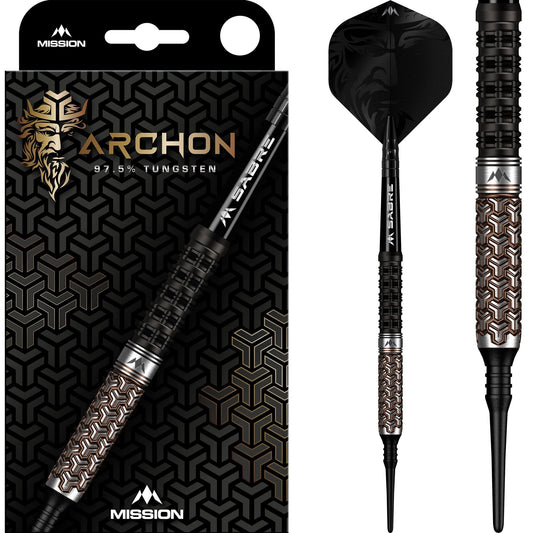 Mission Archon Darts - Soft Tip - 97.5% - Black & Bronze PVD 18g