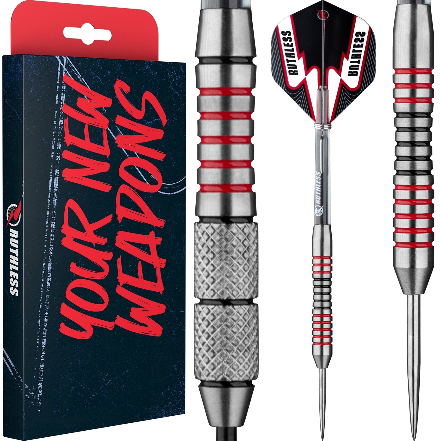 Ruthless Scallop Darts - Steel Tip - Ringed - Black & Red - 26g 26g