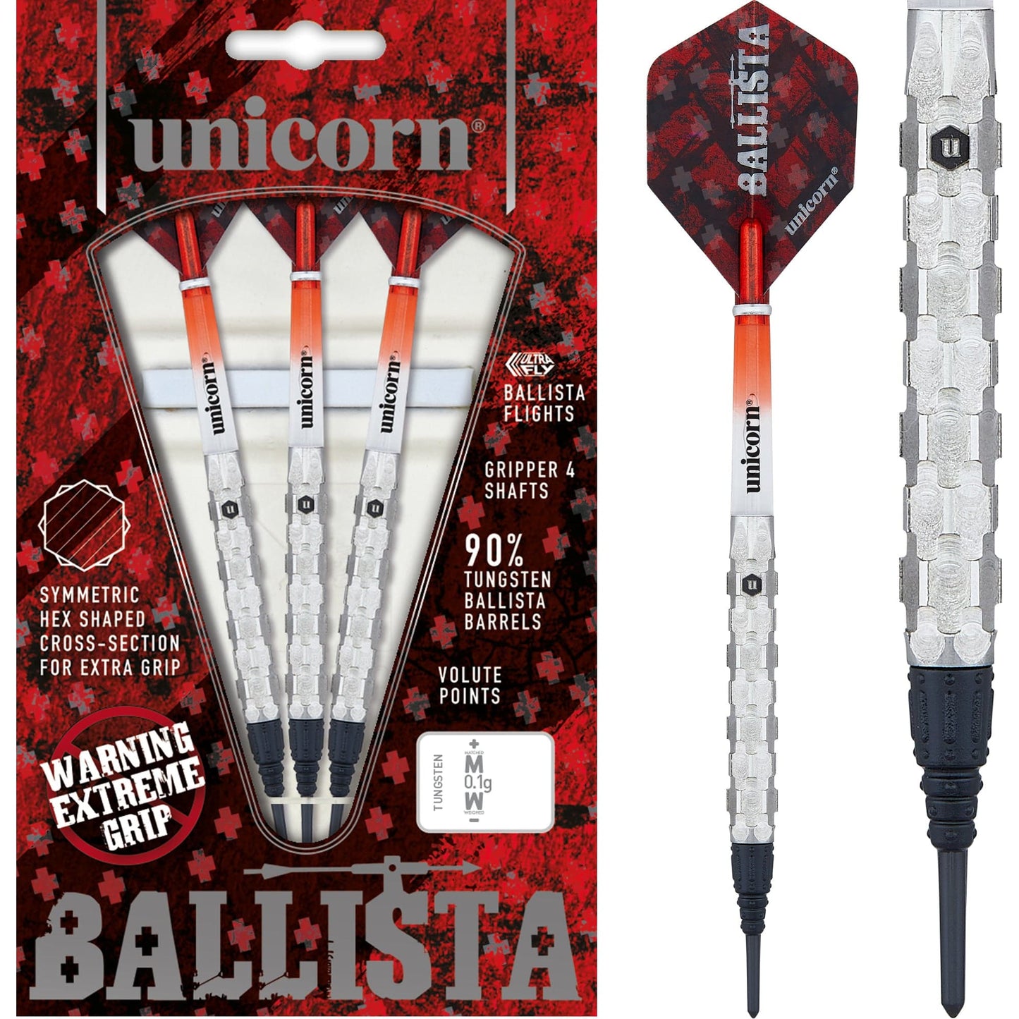 Unicorn Ballista Darts - Style 1 - Soft Tip - Extreme Hex Grip 18g