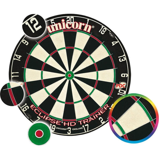 Unicorn Eclipse HD Trainer Dartboard - Thinner Doubles and Trebles