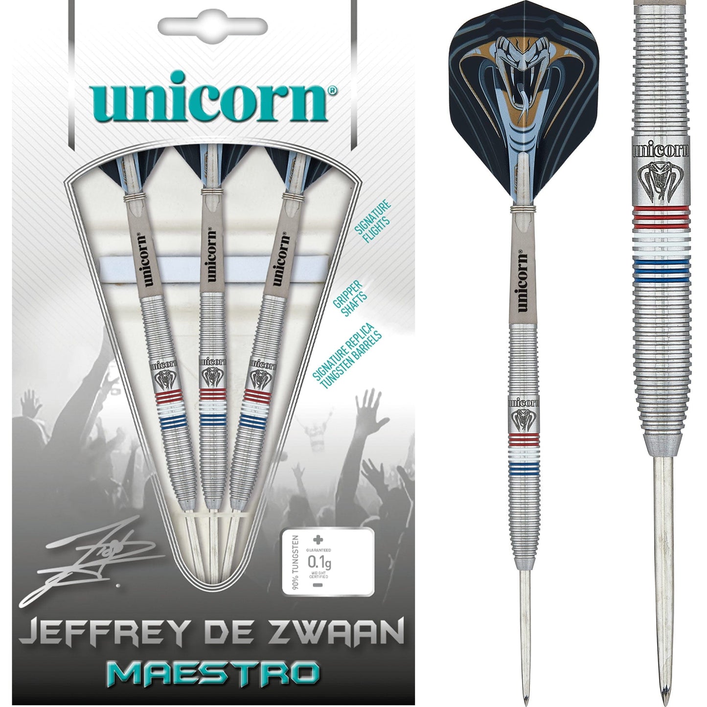 Unicorn Jeffrey De Zwaan Darts - Steel Tip - Maestro - Phase 2 23g