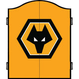 Wolverhampton Wanderers FC Dartboard Cabinet - Official Licensed - C4 - Wolves - Black - Crest