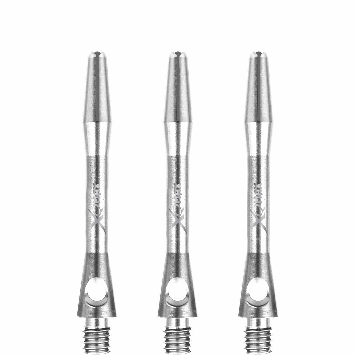 XQMax Aluminium Dart Shafts - Metal Dart Stems - Silver Short